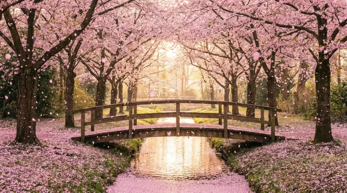 樱花桥畔 - 国产激情 唯美风景